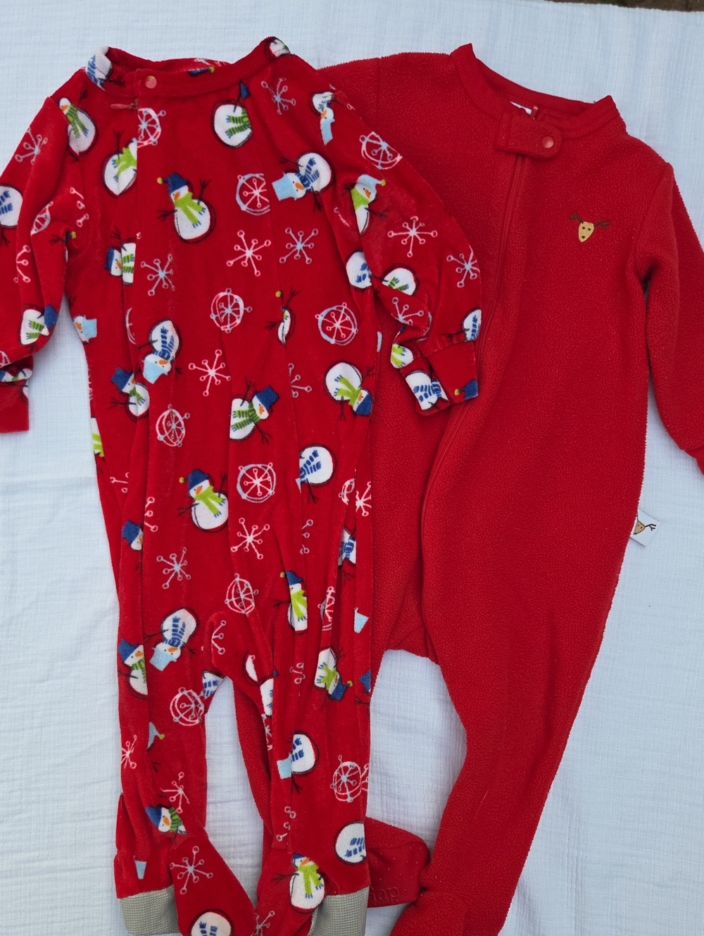 Kids Red Holiday One-Piece Sleepers - 2-Pack (12 Mo)